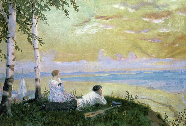 On The Volga by Boris Mikhailovich Kustodiev